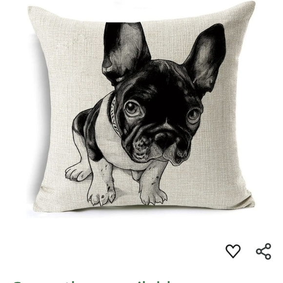 Bulldog velvet pillow, plus 2 linen pillow shams & stocking. New Bull dog decor - Picture 8 of 14